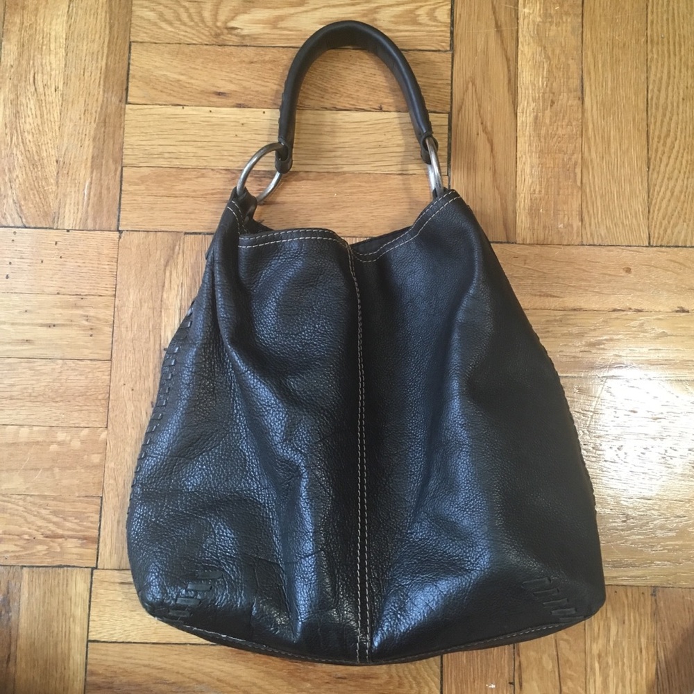 Lucky Brand hobo tote bag black leather